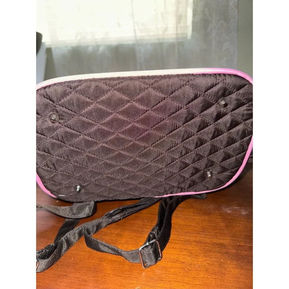 Belvah NWT Quilted Backpack with 1 or 2 Straps Brown and Pink